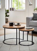 Salontafel, set van 2, met metalen frame 