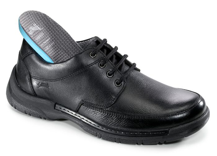 Weerbestendige veterschoen met uitneembaar voetbed ZWART