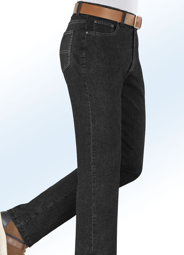 Thermische jeans met zijzakken in 2 kleuren ZWART