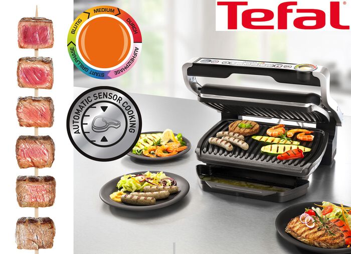 Tefal tafelgrill gemaakt van geborsteld roestvrij staal 