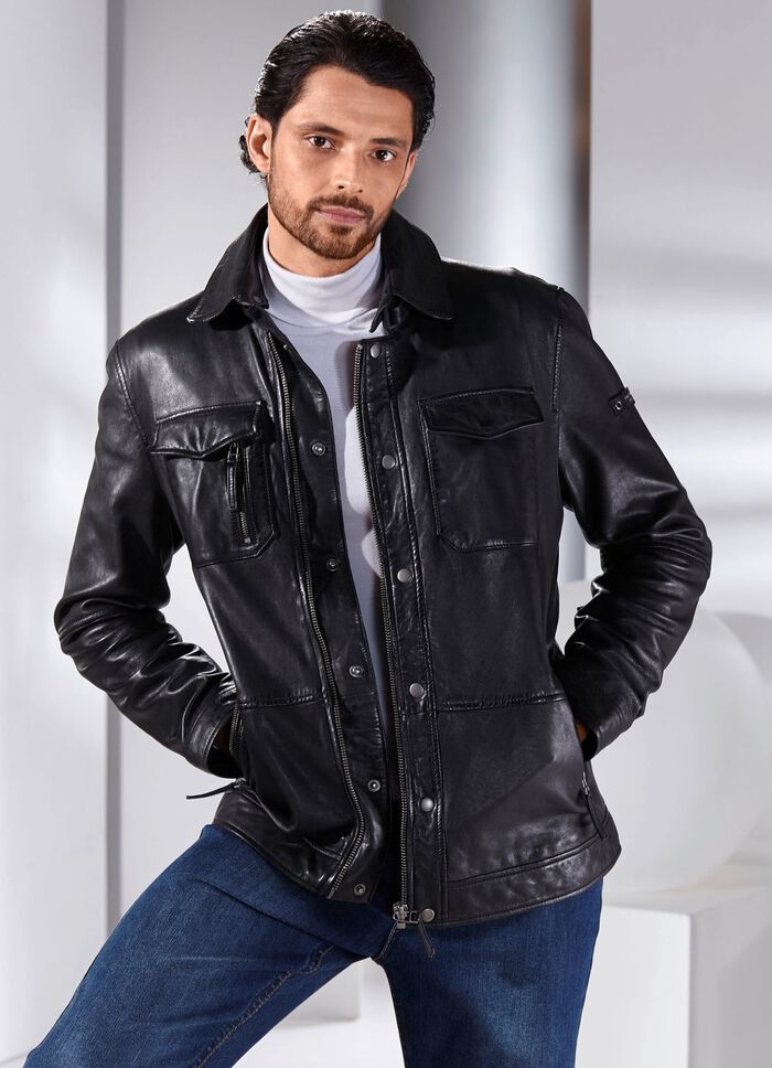 Kort leren jasje van &ldquo;Cabrini&rdquo; 