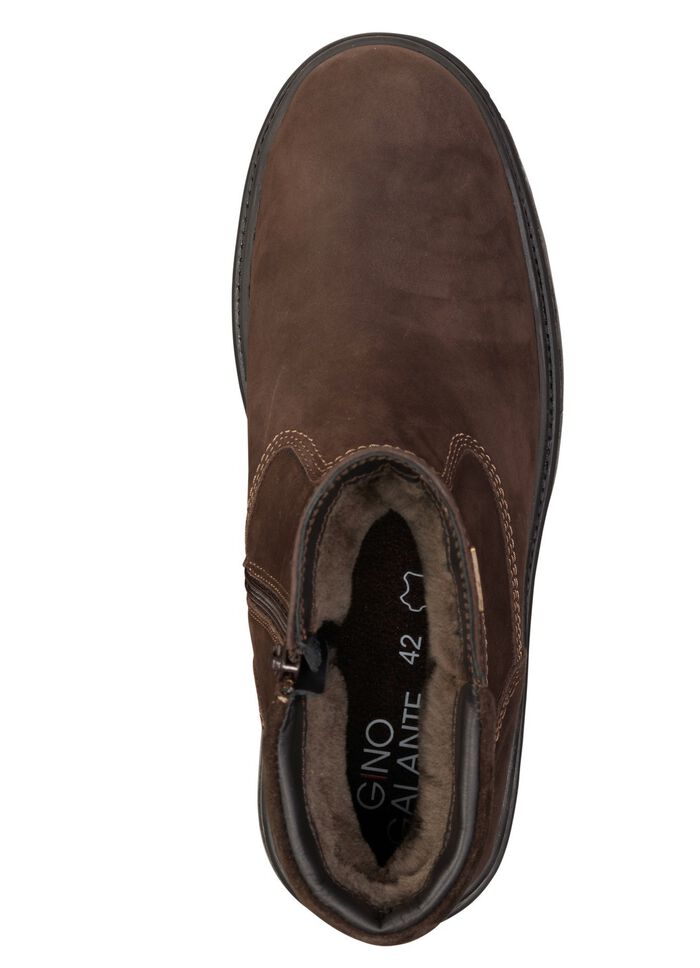 GINO GALANTE, gevoerde herenlaarzen, winterschoenen, met lamsvacht BRUIN