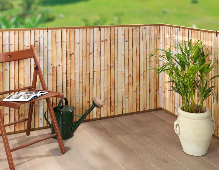 Balkon-privacyscherm in bamboe-look 