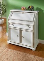 Deels stevige secretaire met metalen knopen 