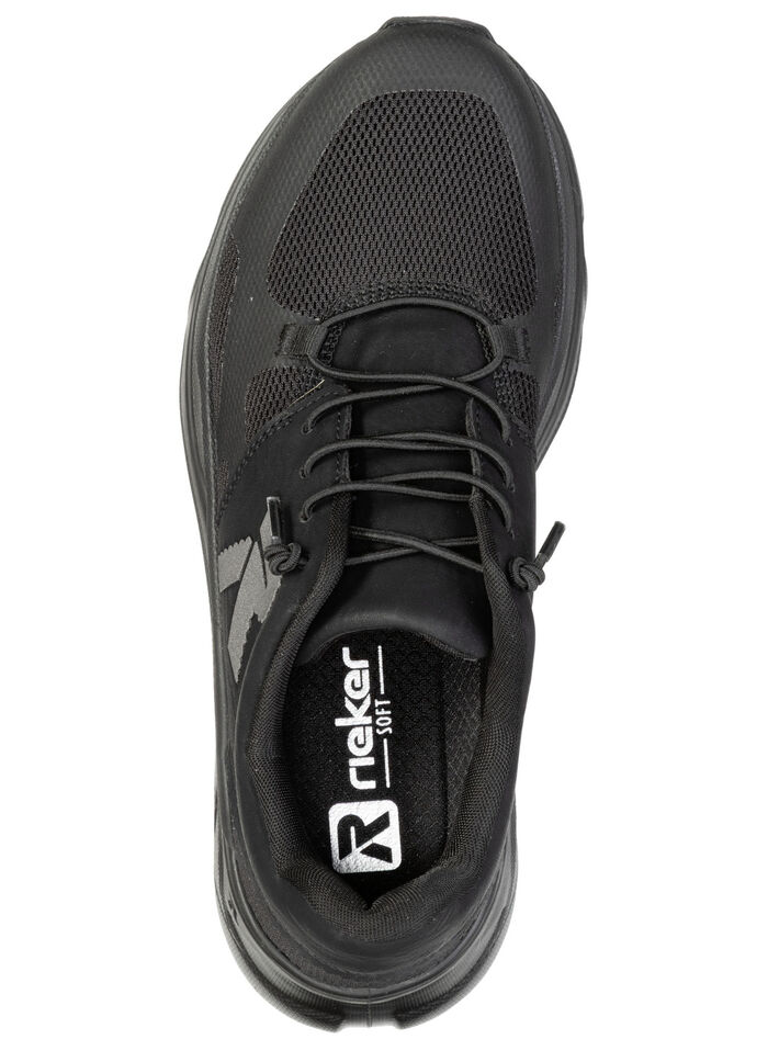 Rieker, sportieve damessneakers, breedte G, met uitneembaar voetbed ZWART