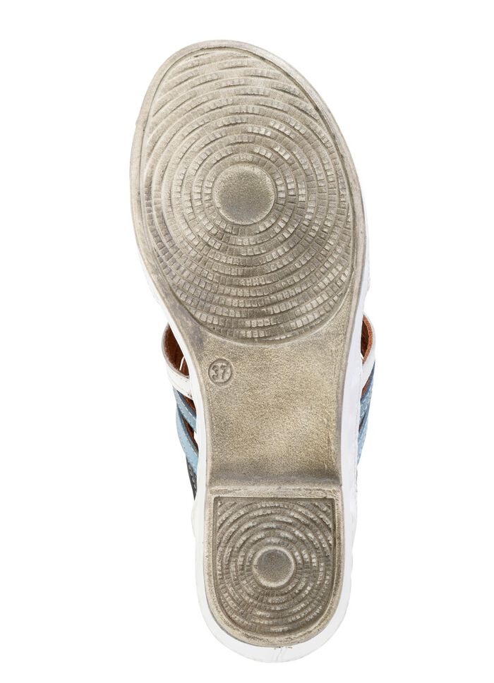 Gemini muiltjes met verfijnde gevlochten bandjes WIT-BLAUW