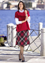 Chique A-lijn rok ROOD-ZWART