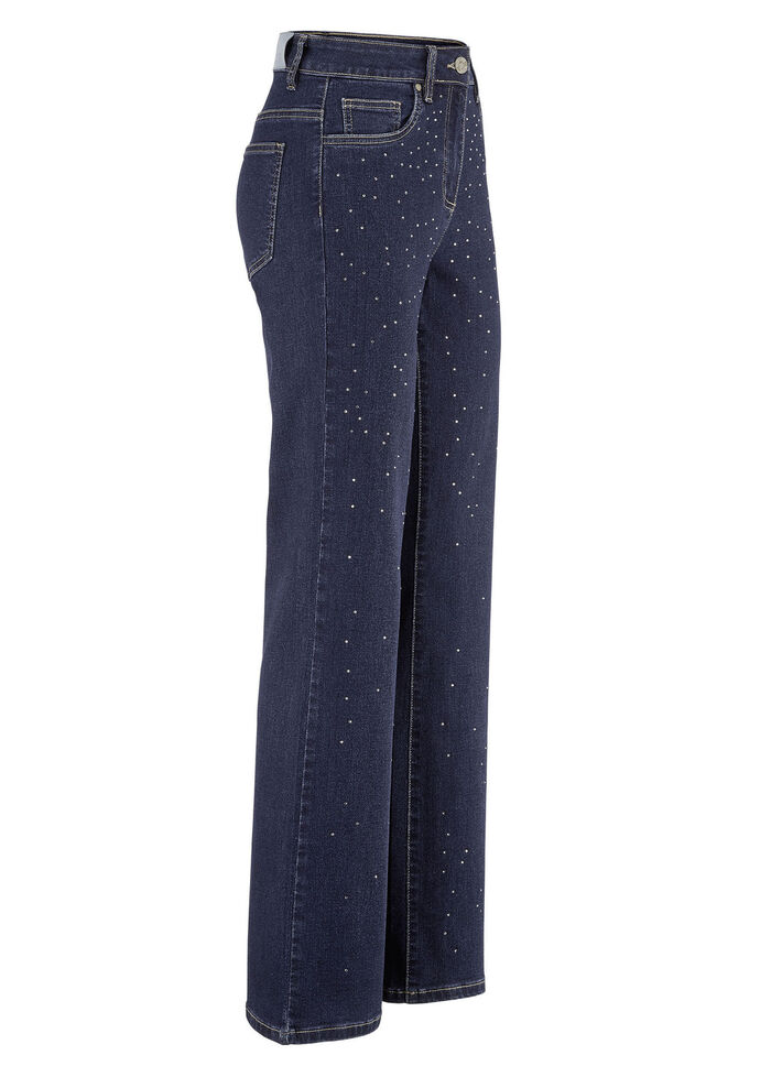 Luxe jeans met decoratieve strass steentjes 