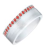 Gesatineerde damesring met granaat 