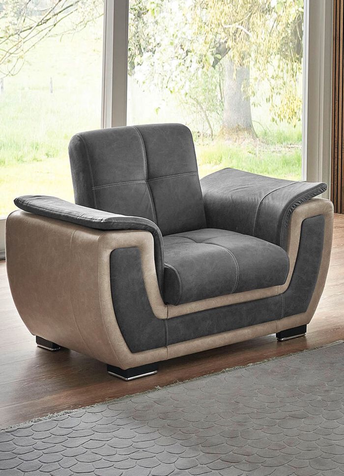 Gestoffeerde meubels met bedfunctie GRIJS-CR&Egrave;ME