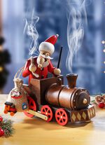 Houten Kerstman rokende figuur 