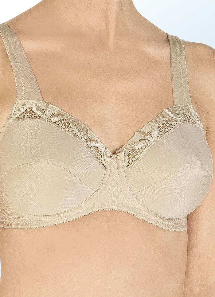 Felina beugelbh met borduurkant ZAND