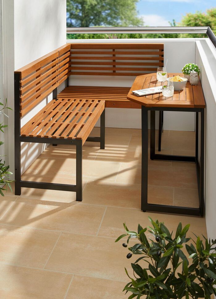 Balkonhoekset, hout/aluminium 