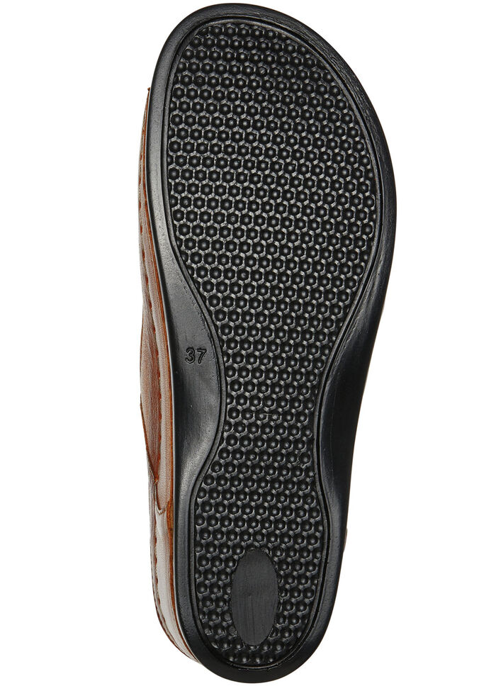 Gemini muiltjes met decoratieve elastische band COGNAC