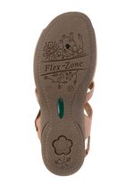 ELENA EDEN sandaal met decoratieve klinknagels en leren inzetstukken COGNAC