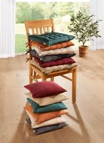 Stoelkussen en kussenhoes in fijn ribfluweel GRIJS