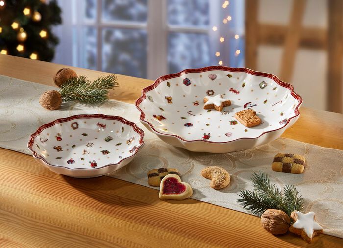 Schaal van hoogwaardig porselein, van Villeroy &amp; Boch WIT-ROOD