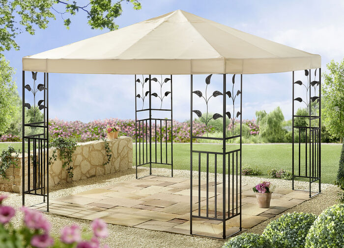 Paviljoen Lukas met gepoedercoat stalen frame BEIGE