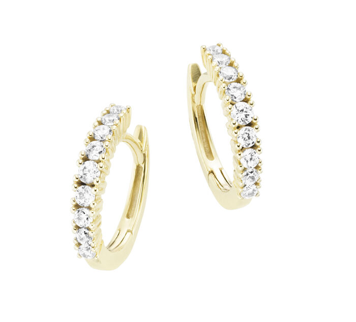 Sprankelende oorringen met synth. zirkonia