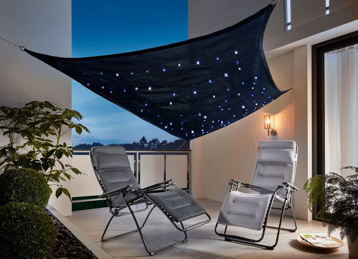 LED-zonnezeil ZWART-BLAUW