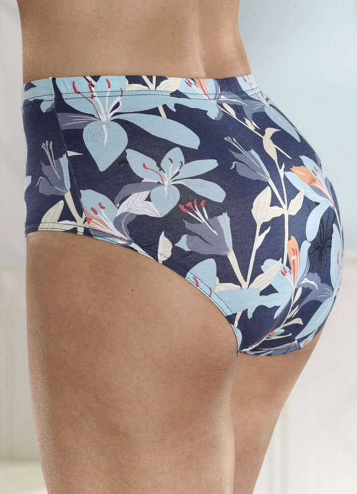 Verpakking met vier slips met bloemetjesdessin 