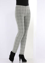 Broek met glencheck-design ZWART-ECRU