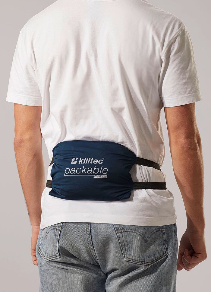 Functioneel herenjack van Killtec&reg; met afneembare capuchon DONKERBLAUW