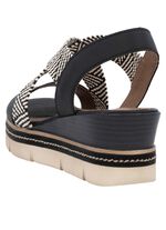 Remonte sandalen met gevlochten details ZWART-CRÈME