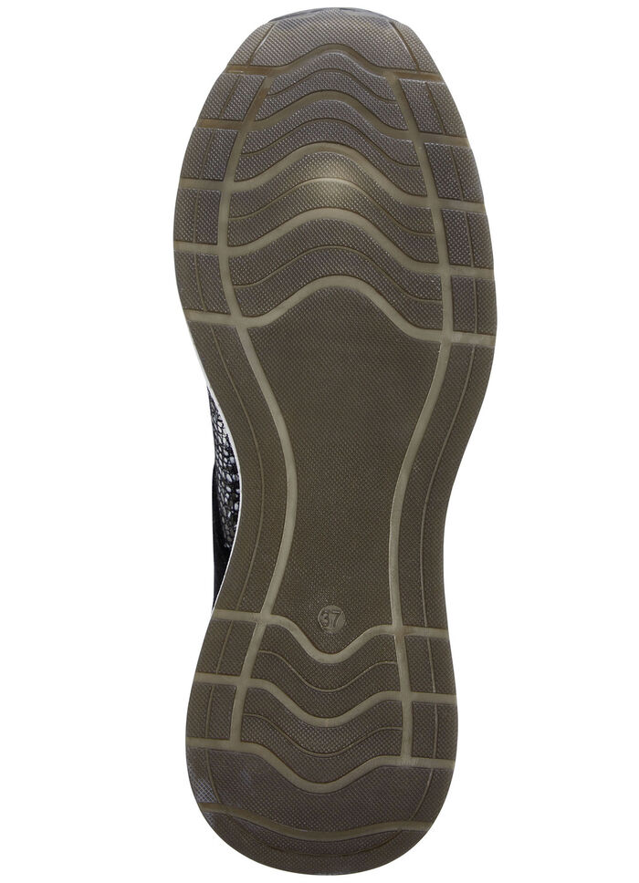 ELENA EDEN veterschoen met glanzend bedrukt elastisch materiaal ZWART