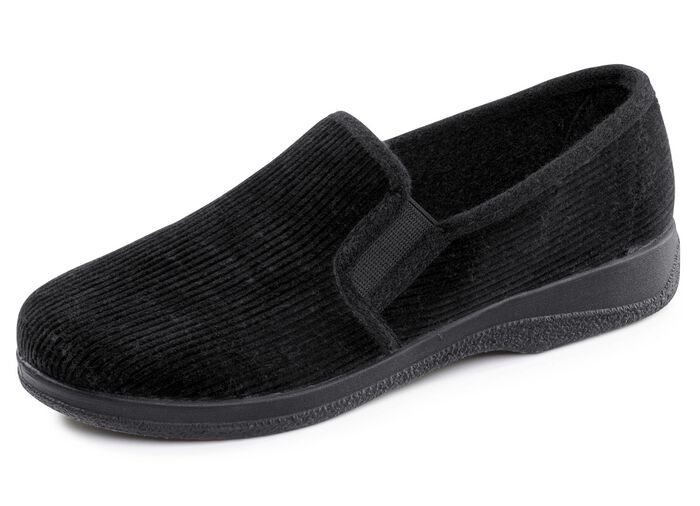 Klassieke herenpantoffels, met elastische band ZWART