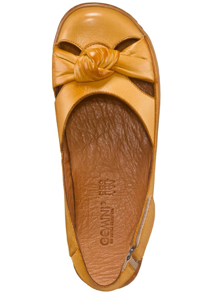 Gemini sandaal met klittenbandsluiting MOSTERDGEEL