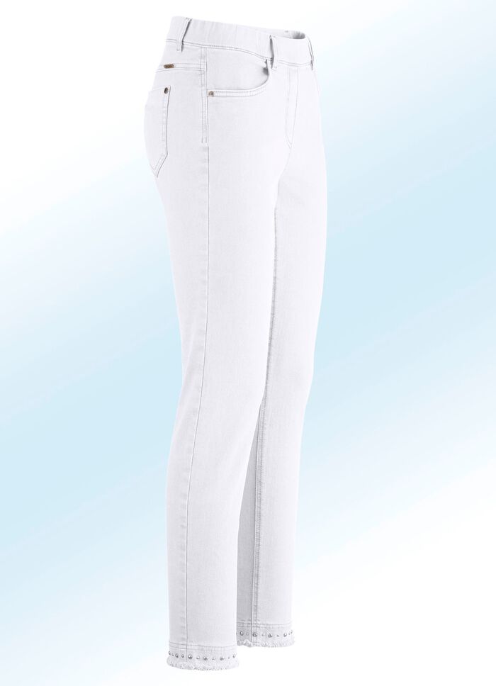 Magic-jeans met mooie studs en trendy franjes 