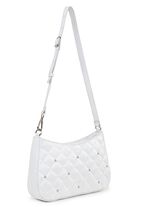 Laurina tas met trendy quilting en decoratieve klinknagels 