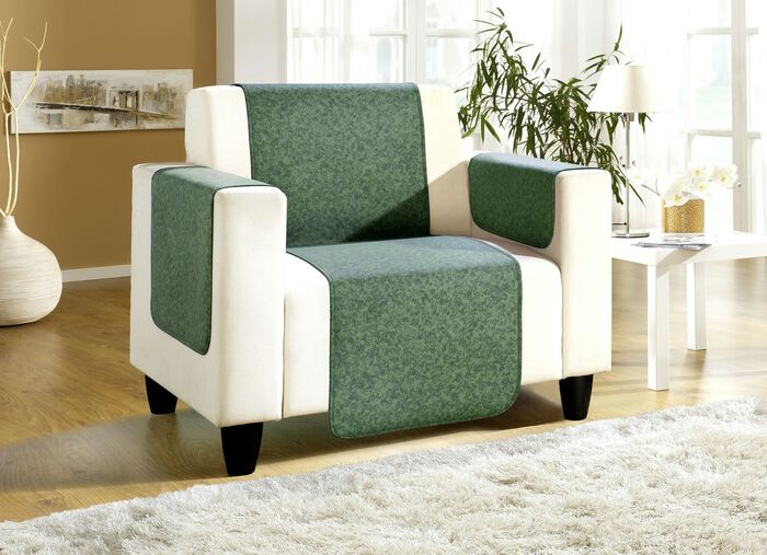Fauteuil-, bank- en armleuningbeschermers met bandrand DENNENGROEN