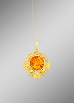 Filigraan hanger met echte barnsteen 