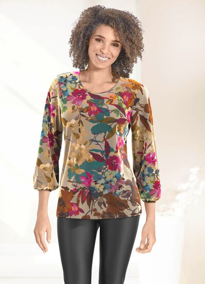 Shirt met all-over design 