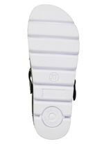 Zomerse damesklompen, gemaakt van leer SCHWARZ