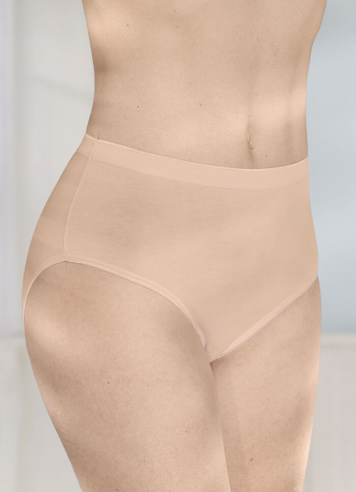 brio lingerie vijf-pack slips met glanzende rand PUDER