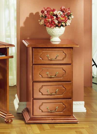 Rollende ladekast met echt houtfineer 