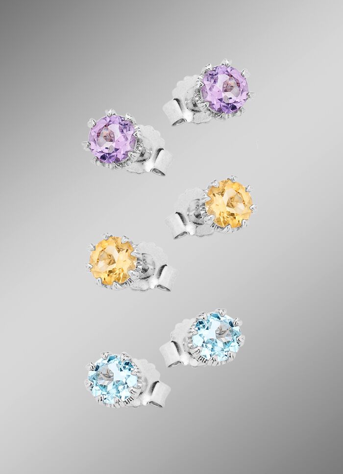 Oorknopjes set, 3 paar 925 