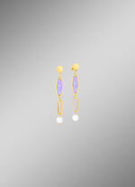 Sieradenset, 3-delig, van messing met kristalstenen 