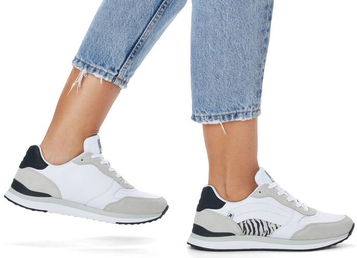 Rieker sneakers met een interessante zebraprint WIT