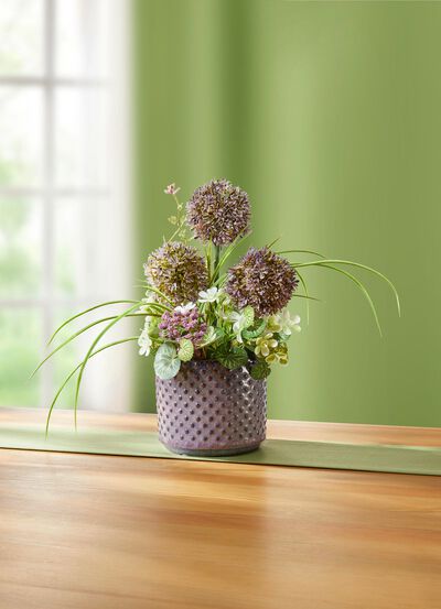 Allium arrangement in een pot 