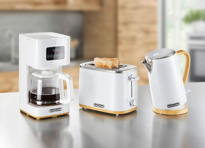 BOB HOME ontbijtserie met elegant houten decor WIT