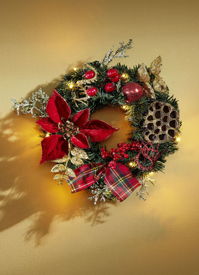 Verlichte dennenkrans 