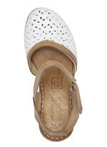 Gemini sandaal van geperforeerd rundnappaleer WIT