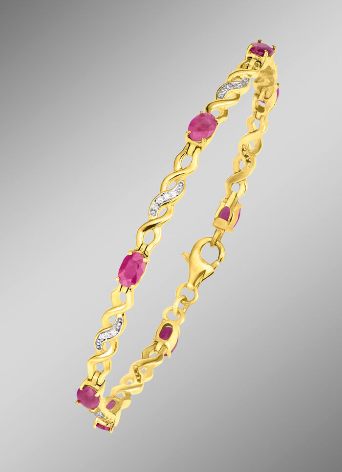 Armband met robijn en zirkonia