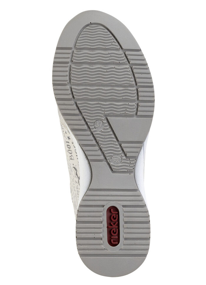 Rieker vetersneakers gemaakt van bedrukt synthetisch materiaal LICHTGRIJS-ZILVER