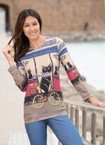 Shirt met "kattenmotief" 