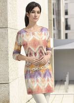 Gebreide tuniek in bedrukt fijn breisel 